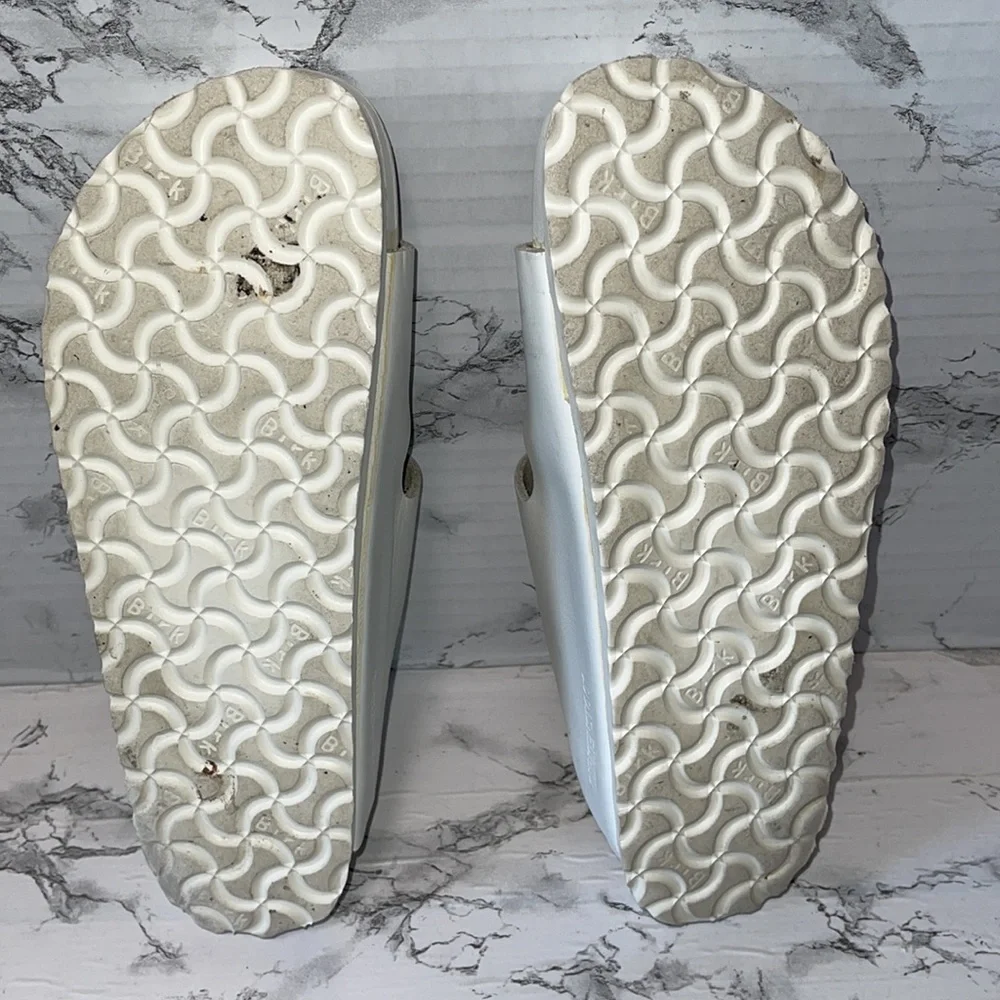 BIRKENSTOCK MONTEREY EXQUISITE WHITE ON WHITE LEATHER SIZE 40 9.5/10 US SIZE - Picture 9 of 9